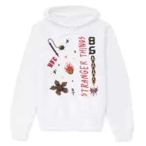 Stranger Things Hellfire Club Flash Hoodie - White - L