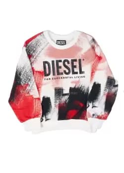 Diesel Kids Screwrush Over Sweatshirt In Dirty White