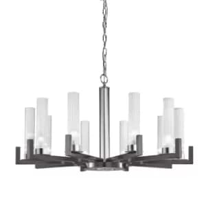 Raggio Multi Arm Pendant Ceiling Light 10 Light Brunito Brushed