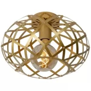 Lucide WOLFRAM - Flush Ceiling Light - Ø30cm - 1xE27 - Matt Gold, Brass