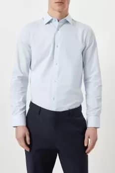 Blue Tailored Fit Long Sleeve Easy Iron Shirt