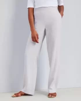 Cotton Traders Womens Linen-Blend Trousers in Grey