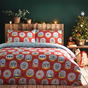 Furn Twelve Days Christmas Red Bedding Set - Kingsize