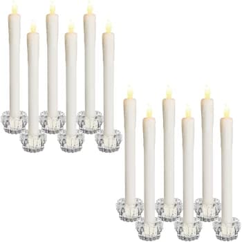 LED Dinner Candles incl. Candlesticks - Set of 12