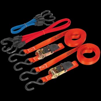 Sealey 6 Piece Tie Down Ratchet and Bungee Cord Set