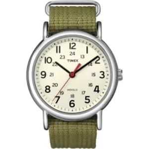 Timex T2N651 Unisex Weekender Watch with Olive Fabric Strap
