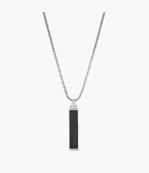 Fossil Men Dive Black Agate Pendant Necklace