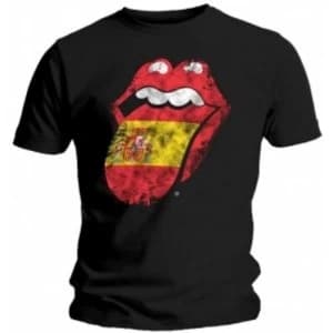 Rolling Stones Spain Tongue Mens Black T Shirt: Small