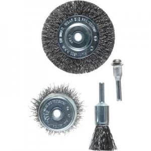 kwb WIRE BRUSH SET, 4-PART, STEEL WIRE, CORRUGATED 597500 1 Set