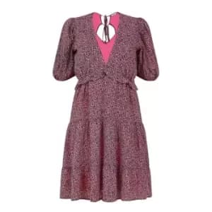 Yumi Pink Leopard Print Swing Dress - Pink