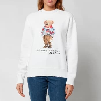 Polo Ralph Lauren Womens Long Sleeve Bear Sweatshirt - White - XS
