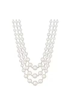 Cream Multi Row Pearl Necklace