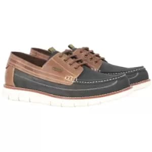 Barbour Mens Hardy Boat Shoes Navy Brown UK 10