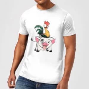 Disney Moana Hei Hei and Pua Mens T-Shirt - White