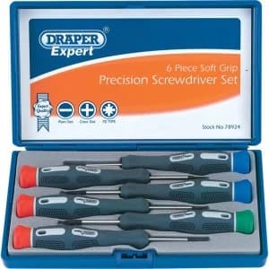 Draper Expert 6 Piece Soft Grip Precision Screwdriver Set