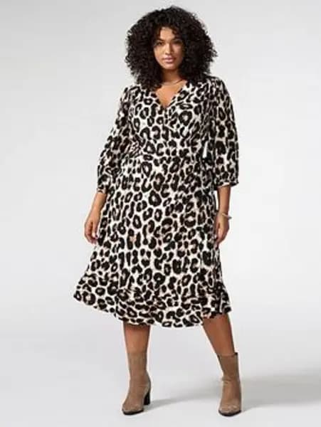 Only Cloud Dancer Curve Livia Midi Wrap Dress