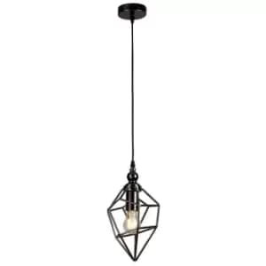 Luminosa Lighting - Small Caged Ceiling Pendant, 1 x E27, Black Nickel