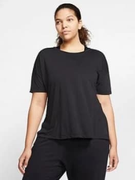 Nike Yoga Tee - Black (Curve), Black, Size 22-24=2X, Women
