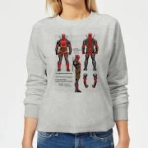Marvel Deadpool Action Figure Plans Womens Sweatshirt - Grey - L