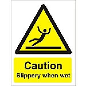 Warning Sign Slippery When Wet Plastic 40 x 30 cm