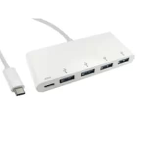 Cables Direct USB3C-HUB4BPWPD interface hub USB 3.2 Gen 1 (3.1 Gen 1) Type-C 5000 Mbps White