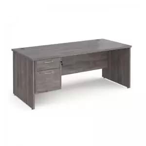 Maestro 25 straight desk 1800mm x 800mm with 2 drawer pedestal - grey