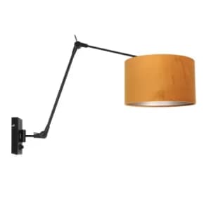 Prestige Chic Wall Lamp with Shade Matt Black, Gold