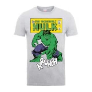 Marvel Comics The Incredible Hulk Krunch Distressed Mens Grey T-Shirt - L
