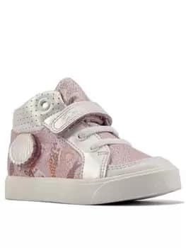Clarks Toddler City Pop Canvas Hi Top, Pink, Size 4 Younger