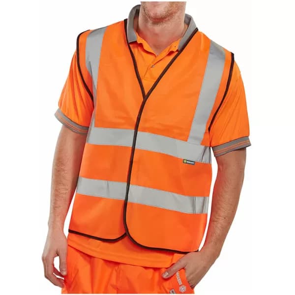 B SEEN Hi Vis Waistcoat Orange 5XL