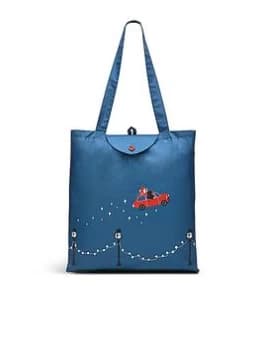 Radley Driving Home For Christmas Foldaway Bag - Teal