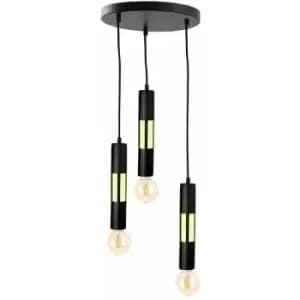 Keter Magnum Cluster Pendant Ceiling Light Black, Gold, 30cm, 3x E27