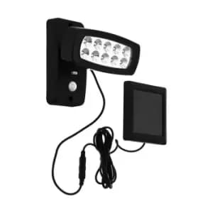Netlighting Palizzi LED Outdoor Solar Pir Motion Sensor Wall Light Black