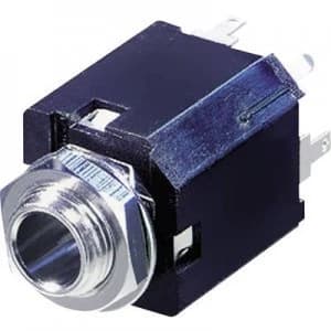 6.35mm audio jack Socket vertical vertical Number of pins 3 Stereo Black Rean AV NYS232