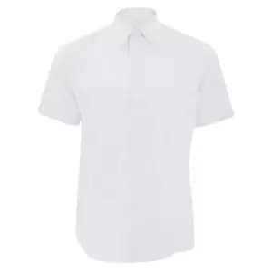 Russell Collection Mens Short Sleeve Easy Care Tailored Oxford Shirt (16.5inch) (White)