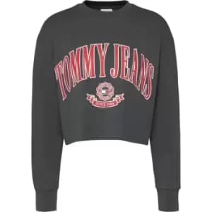 Tommy Jeans Tjw Rlxd Crop Collegiate Ls Tee - Grey