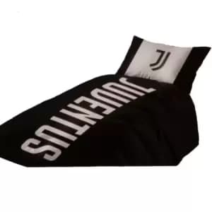Juventus FC Crest Duvet Cover Set (Single) (Black/White)