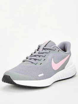 Nike Revolution 5 Junior Trainer - Grey Pink White