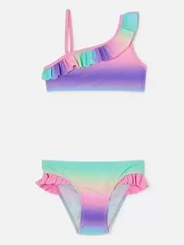 Accessorize Girls Ombre Frill Bikini - Multi, Size Age: 7-8 Years, Women