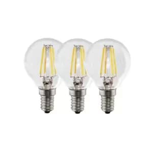 5 Watts E14 LED Bulb Clear Golf Ball Cool White Dimmable, Pack of 3