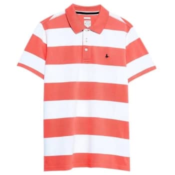 Jack Wills Melcombe Rugby Stripe Polo - Coral