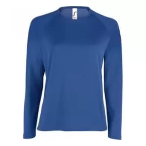 SOLS Womens/Ladies Sporty Long Sleeve Performance T-Shirt (L) (Royal Blue)