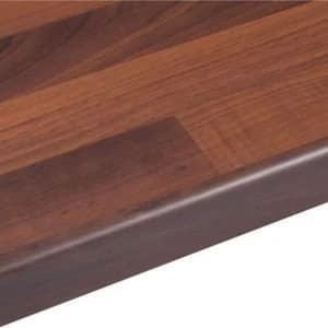 38mm Butchers block Walnut effect Round edge Laminate Worktop L3.6m D600mm