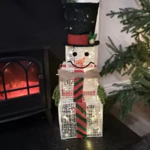 75cm Battery Operated Lit Snowman Christmas Decoration with Warm White LEDs