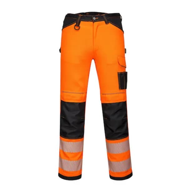 Portwest PW3 Womens Hi Vis Stretch Work Trousers PW385OBR26 Colour: Orange / Black