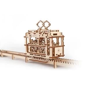 Tram On Rails UGears 3D Wooden Model Kit