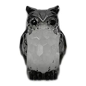 Small Acrylic Owl Two Tone Black Ornament