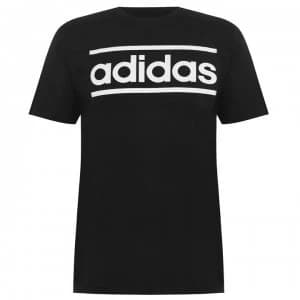 adidas Mens Graphics Logo Linear T-Shirt - Black/White