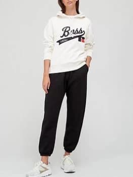 Hugo Boss X Russell Athletic Logo Pullover Hoodie White Size L Women