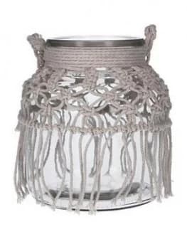 Gisela Graham Glass Vase With Macrame
